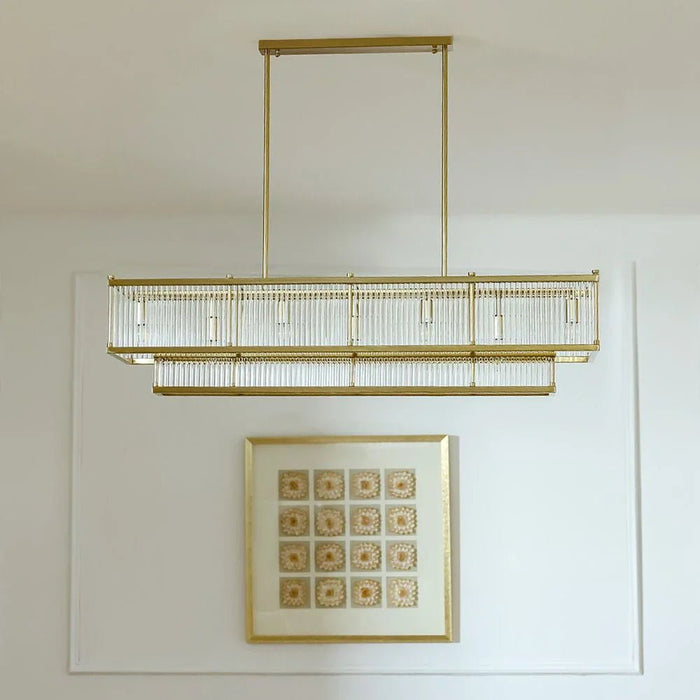 Camilia Chandelier Metal Plated+Glass L120Xw30Xh25Xh95 E14 Copper Md29094-7L