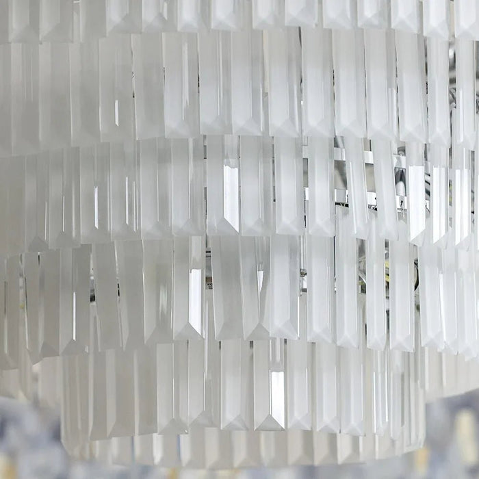 Kara Chandelier-Metal Plated+Glass-White/Chrome-D80xH68xH120