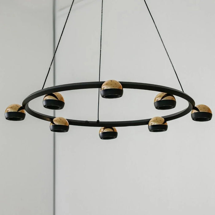Serena LED Chandelier-Iron+Alu-D62xH15x W62-Black-With 1-Year Warranty