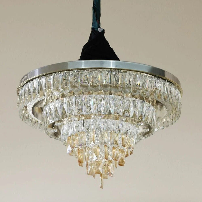 Talim LED Flushmount-Stainless Steel+Crystal+Acrylic-60x60 cm