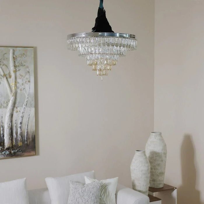 Talim LED Flushmount-Stainless Steel+Crystal+Acrylic-60x60 cm