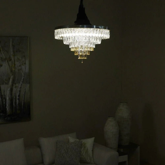 Talim LED Flushmount-Stainless Steel+Crystal+Acrylic-60x60 cm