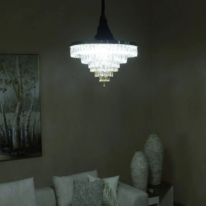 Talim LED Flushmount-Stainless Steel+Crystal+Acrylic-60x60 cm