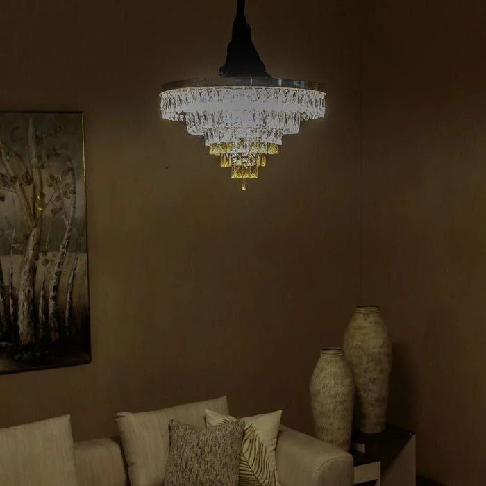 Talim LED Flushmount-Stainless Steel+Crystal+Acrylic-60x60 cm