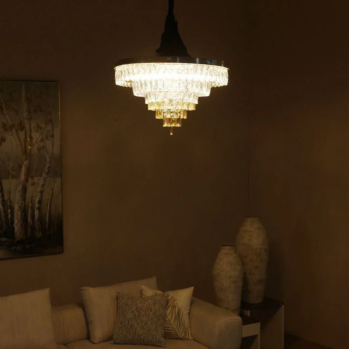 Talim LED Flushmount-Stainless Steel+Crystal+Acrylic-60x60 cm