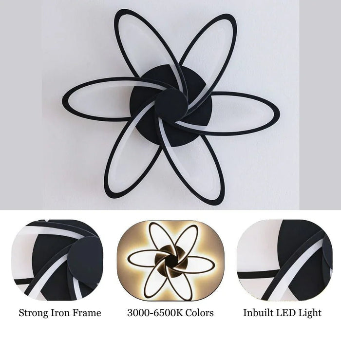 Ayrum LED Flushmount - Iron+Acrylic -  Black - 71 cm