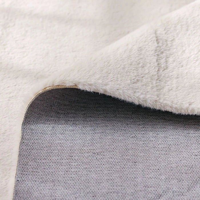 Plain Plush Solid Soft Fur Rugs 80X150 Pearl White