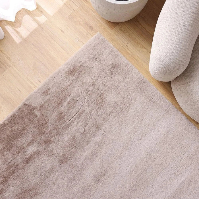 Plain Plush Solid Soft Fur Rugs 80X150 Cream