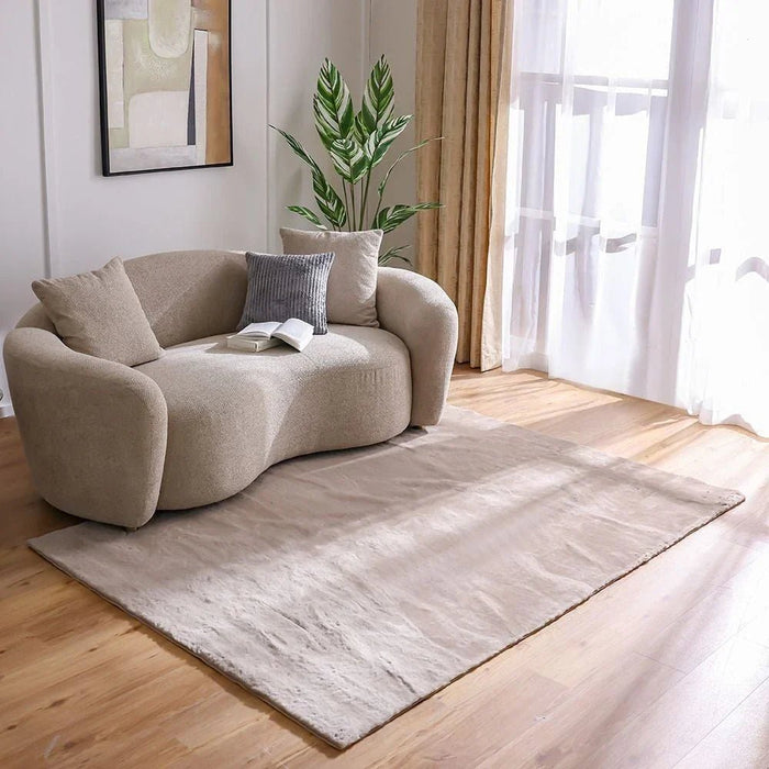 Plain Plush Solid Soft Fur Rugs 160x230 Cream