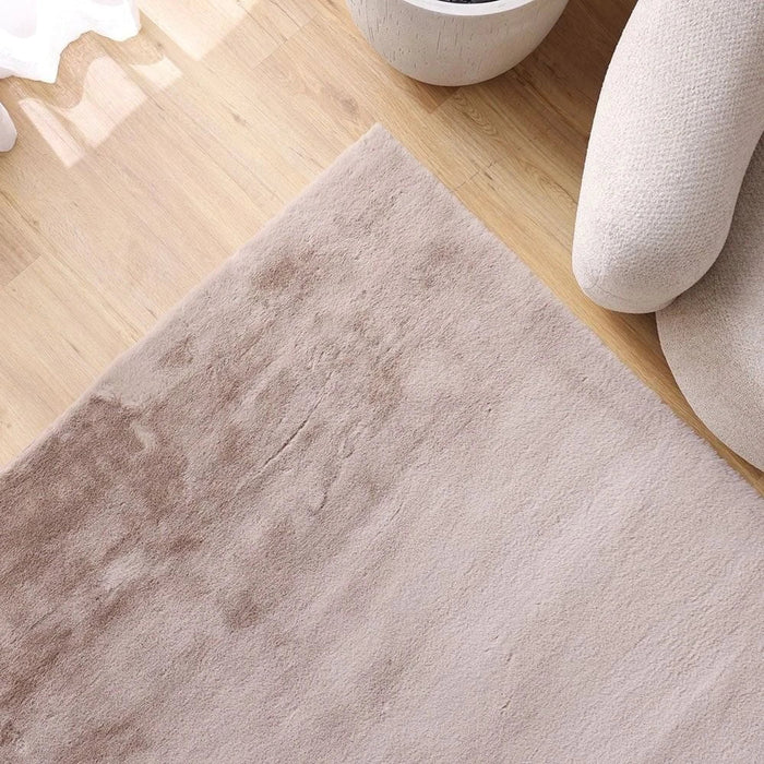 Plain Plush Solid Soft Fur Rugs 200x300 Cream
