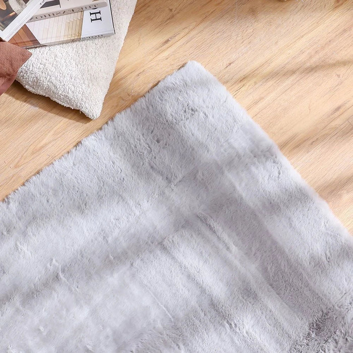 Plain Plush Solid Soft Fur Rugs 160x230 Light Grey