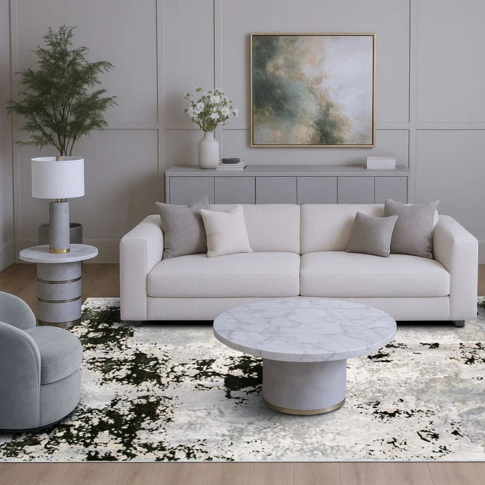 Harmony Modern Distressed Rugs 160X230 Olive Green