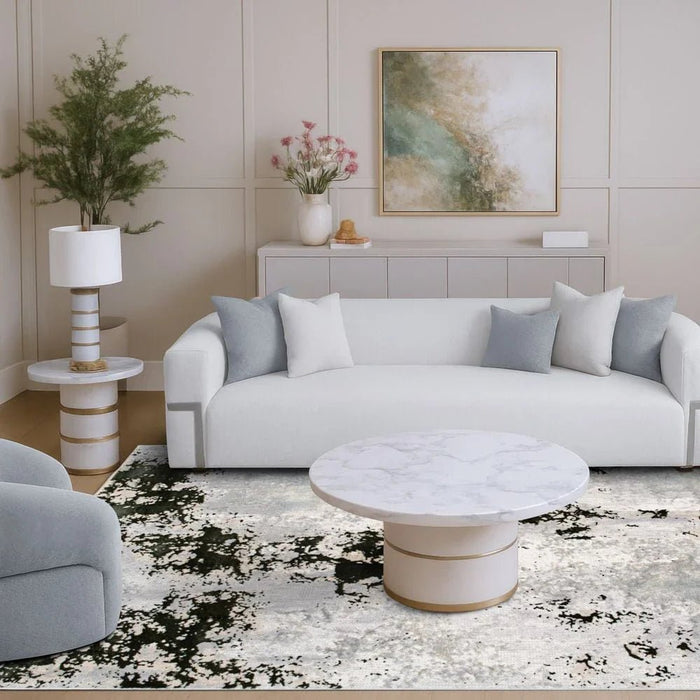 Harmony Modern Distressed Rugs 160X230 Olive Green