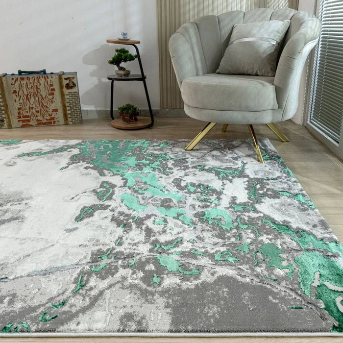 Harmony Modern Distressed Rugs 200X300 Turquoise