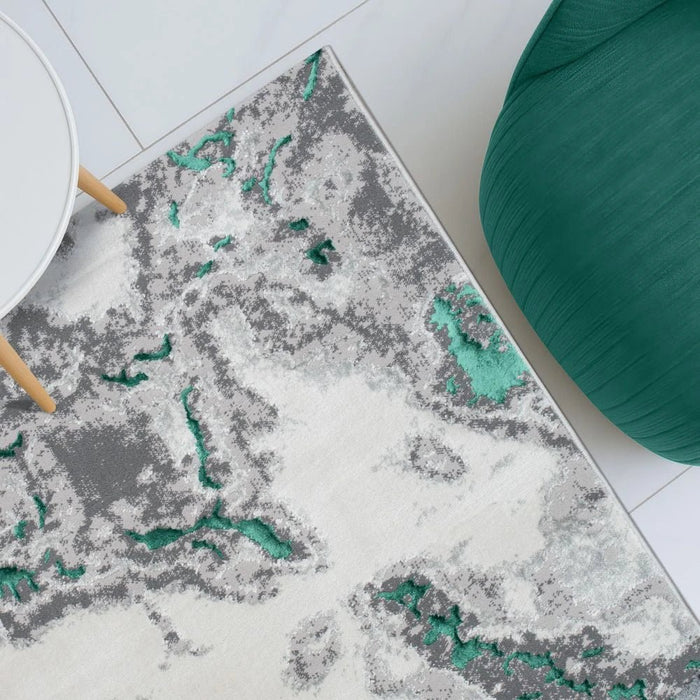 Harmony Modern Distressed Rugs 240X340 Turquoise