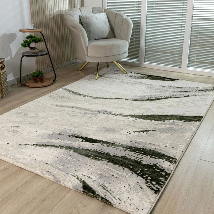 Harmony Modern Abstracts Rugs 160X230 White Olv Green