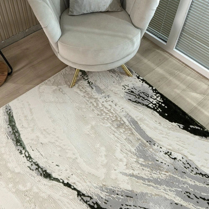 Harmony Modern Abstracts Rugs 160X230 White Olv Green