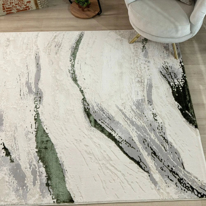 Harmony Modern Abstracts Rugs 160X230 White Olv Green