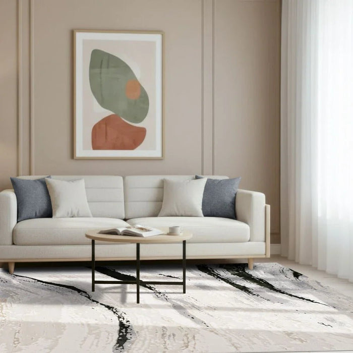 Harmony Modern Abstracts Rugs 160X230 White Olv Green