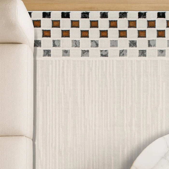 Galeria Lux Contemporary Rug - White, Black & Gold - 200x300 cm