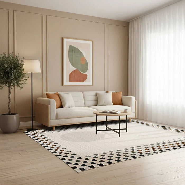 Galeria Lux Contemporary Rug - White, Black & Gold - 200x300 cm