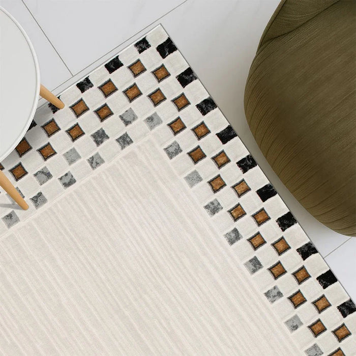 Galeria Lux Contemporary Rug - White, Black & Gold - 200x300 cm