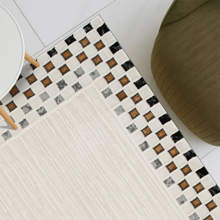 Galeria Lux Contemporary Rug - White, Black & Gold - 240x340 cm