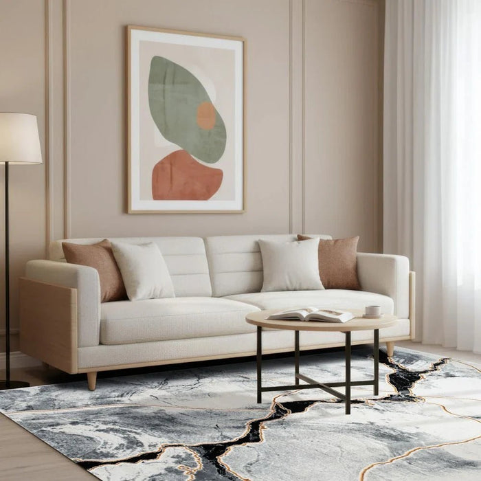 Galeria Lux Abstract Rug-White & Black-160x230 cm