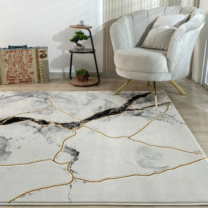 Galeria Lux Abstract Rug - White & Black - 200x300 cm
