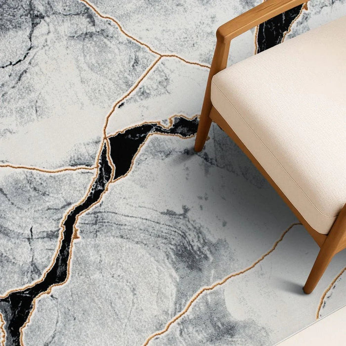 Galeria Lux Abstract Rug - White & Black - 200x300 cm