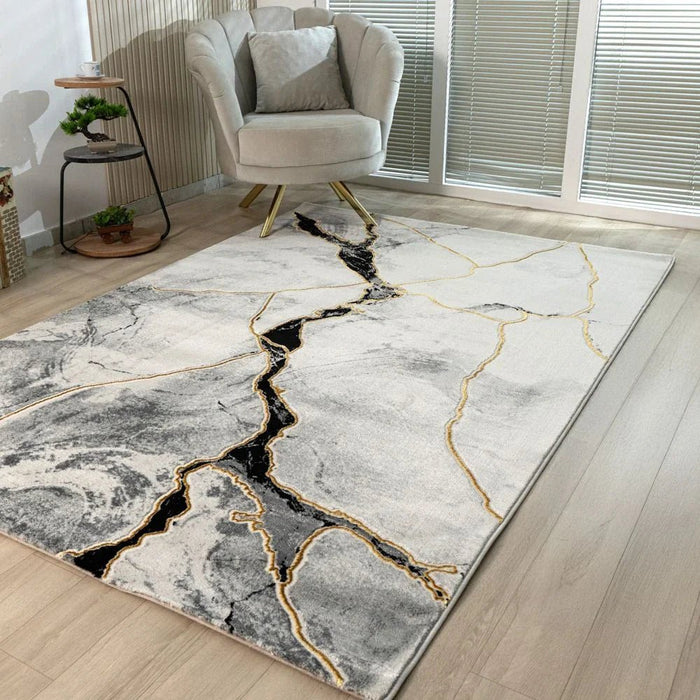 Galeria Lux Abstract Rug - White & Black - 240x340 cm