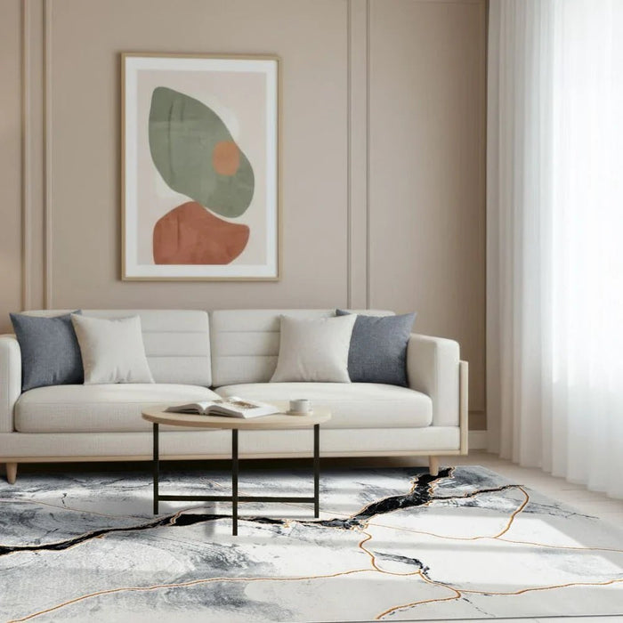 Galeria Lux Abstract Rug - White & Black - 240x340 cm