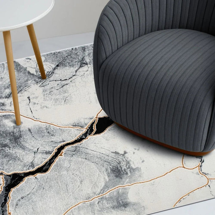 Galeria Lux Abstract Rug - White & Black - 240x340 cm
