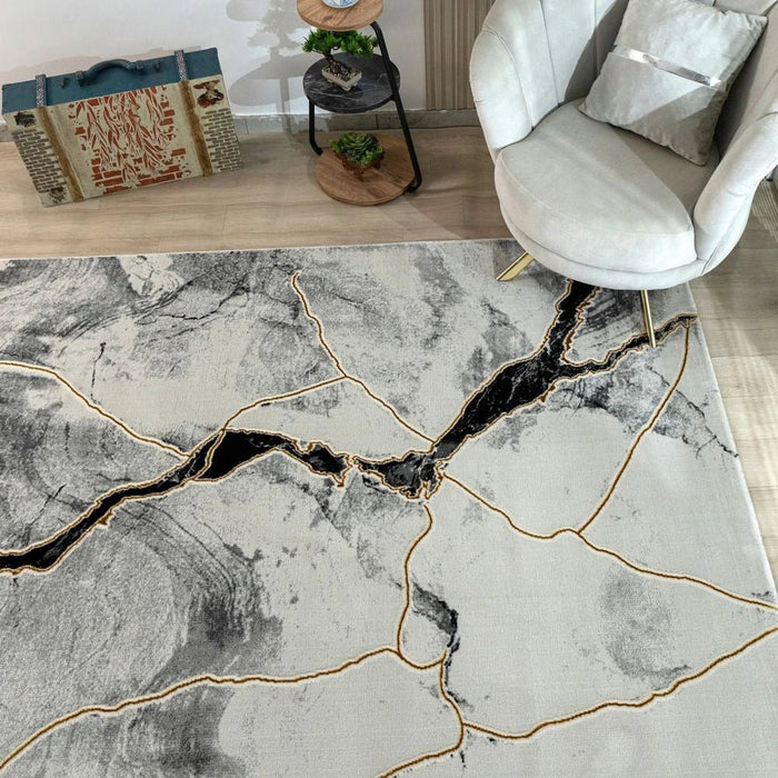 Galeria Lux Abstract Rug - White & Black - 240x340 cm