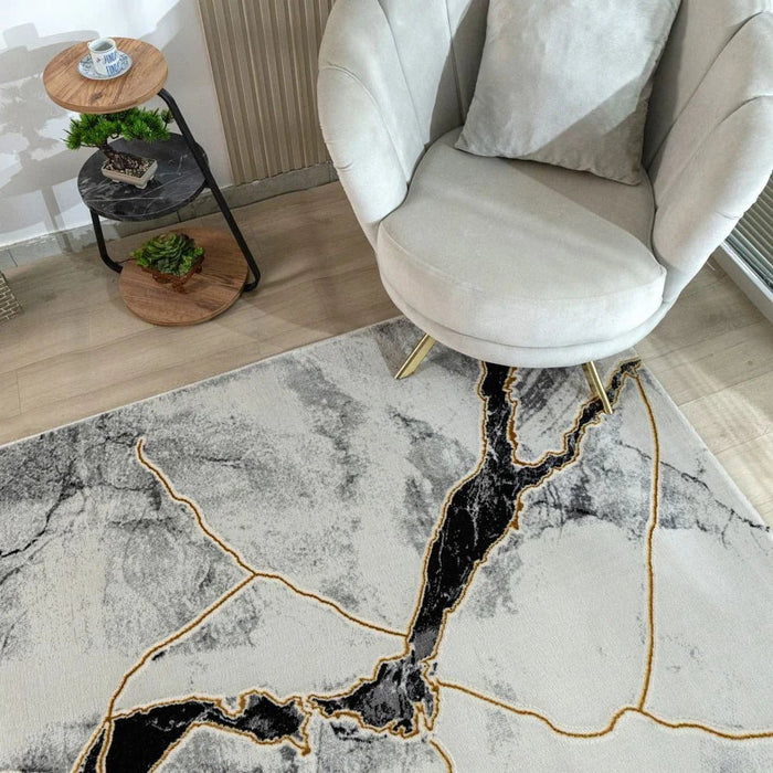 Galeria Lux Abstract Rug - White & Black - 240x340 cm