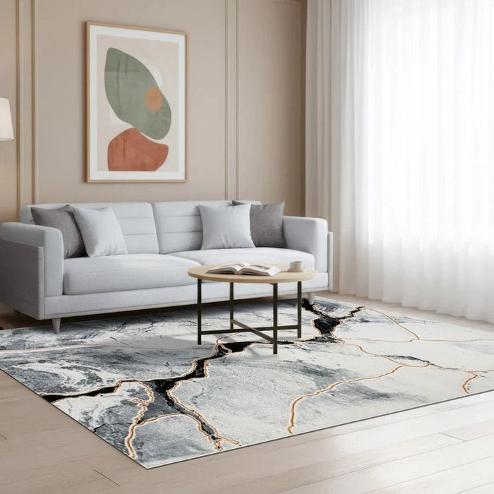 Galeria Lux Abstract Rug - White & Black - 240x340 cm