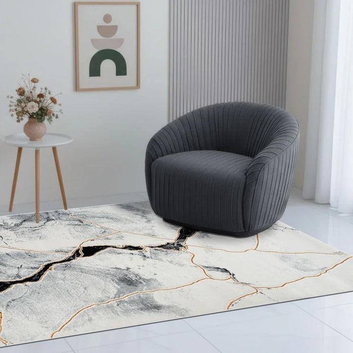 Galeria Lux Abstract Rug - White & Black - 240x340 cm