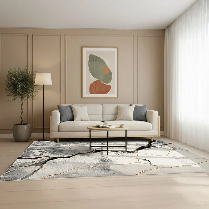 Galeria Lux Abstract Rug - White & Black - 240x340 cm