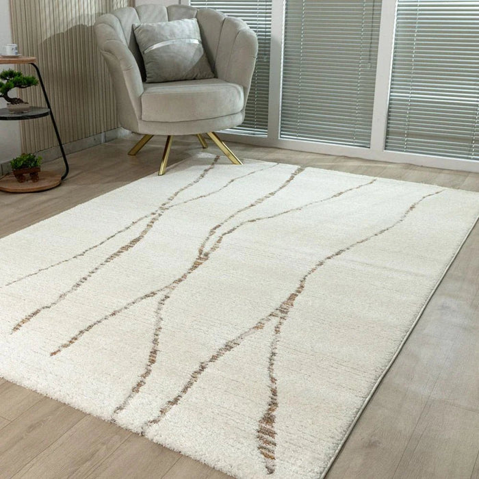 La Perle Modern Abstracts Rugs 160X230 White Rust
