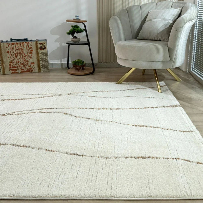 La Perle Modern Abstracts Rugs 160X230 White Rust