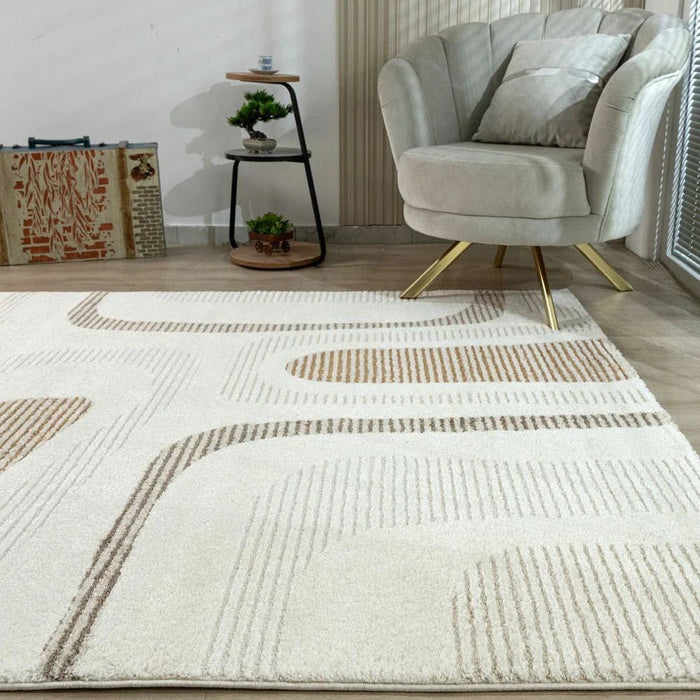 La Perle Modern Abstracts Rugs 160X230 White Rust