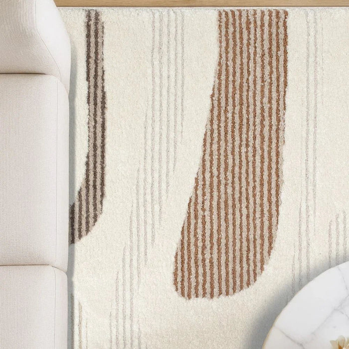 La Perle Modern Abstracts Rugs 160X230 White Rust