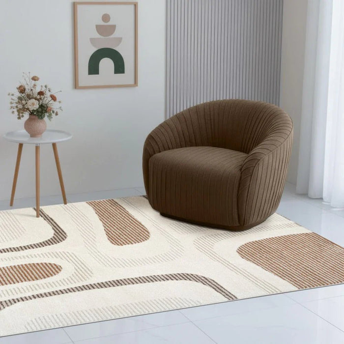 La Perle Modern Abstracts Rugs 160X230 White Rust