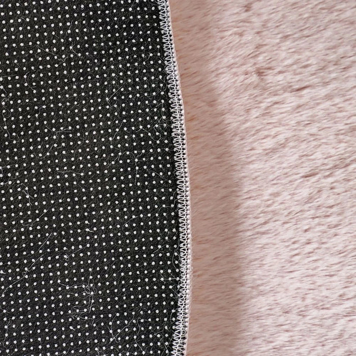 Plain Plush Solid Soft Fur Round Rugs 150X150 Pink