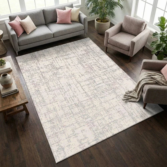 Harmony Distressed Modern Rug 240 x 340 - Grey White