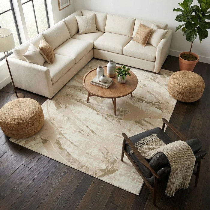 Harmony Distressed Modern Rug 240 x 340 - Beige