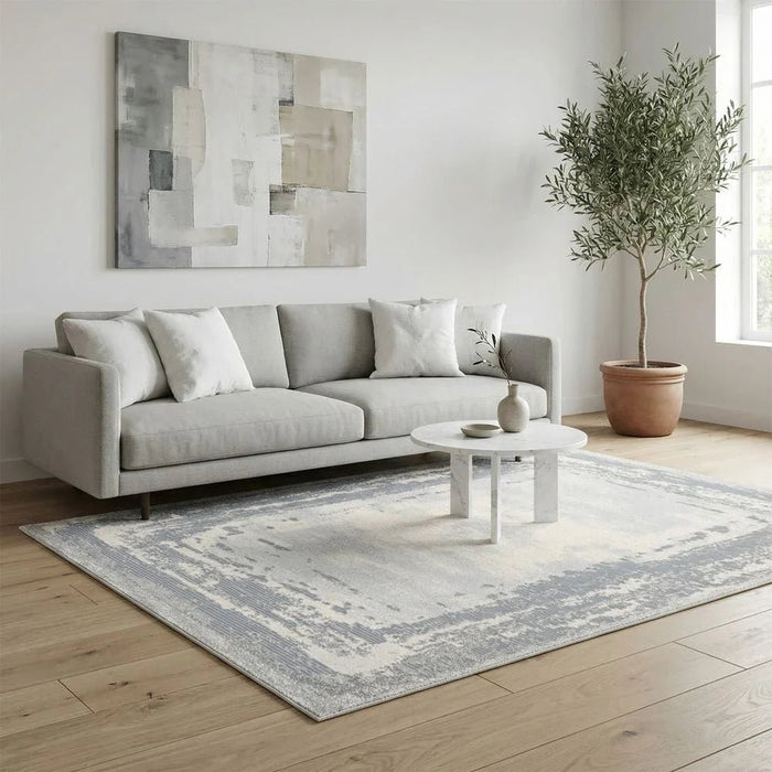 Harmony Contemporary Transitional Rug 240 x 340 - Grey White