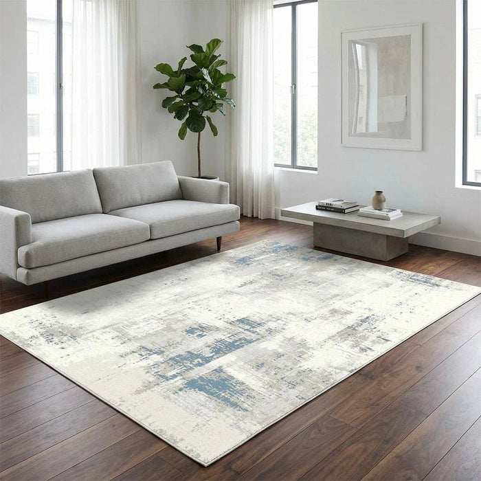 Urbana Distressed Modern Rug 240 x 340 - White Blue