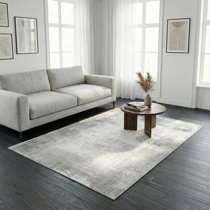 Galeria Lux Modern Distressed Rug 240x340 Grey White