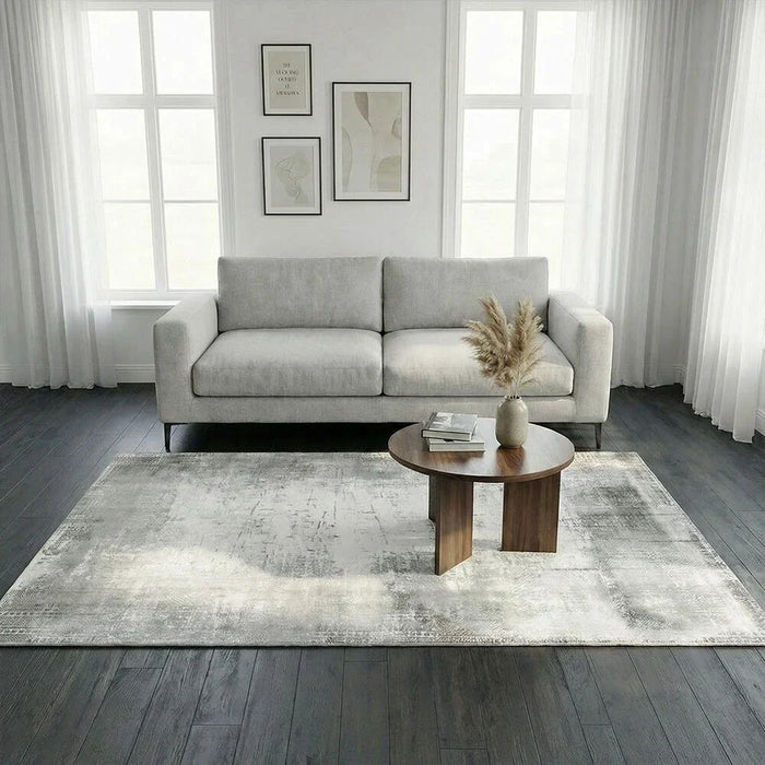 Galeria Lux Modern Distressed Rug 240x340 Grey White